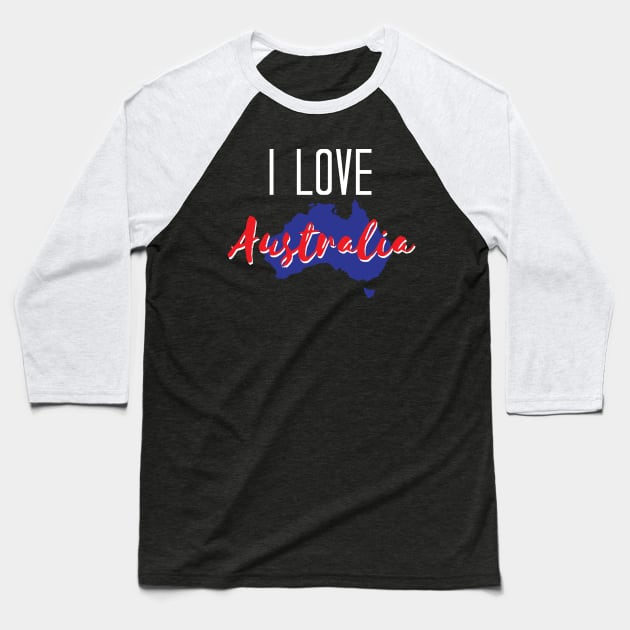 Australia - I Love Australia - I Heart Australia Baseball T-Shirt by chidadesign